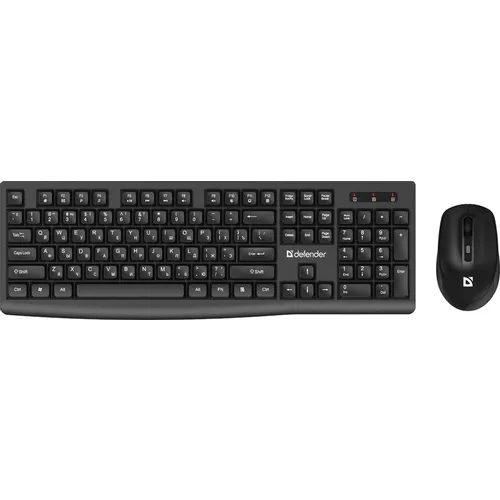 Комплект (клавиатура+мышь) Defender Seoul C-972, USB, беспроводной, заводское нанесение кириллицы, черный [45972]