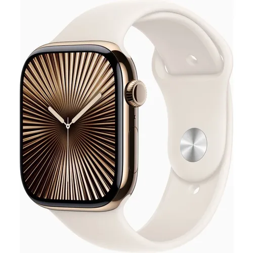 Смарт-часы Apple Watch Series 10 A3003, 46мм, 2.1", сияющая звезда/золотой титан