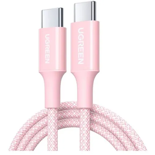 Кабель UGREEN USB Type-C (m) - USB Type-C (m), 1м, 5A, розовый [65251]