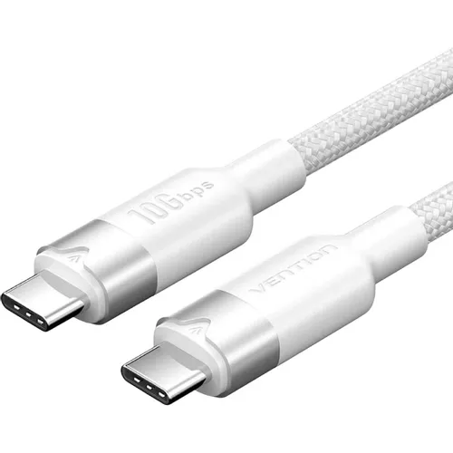 Кабель VENTION TRGWF, USB Type-C (m) - USB Type-C (m), 1м, 5A, белый
