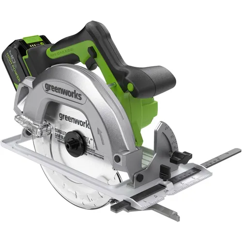 Циркулярная пила GREENWORKS GD24CS, 185мм, аккумуляторная, 24В, с 1 АКБ, с ЗУ [1500907cub]