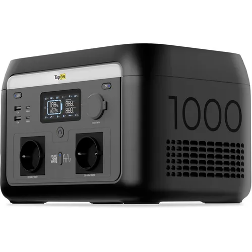 Электростанция портативная TopON Home TOP-H1000 192000mAh 5A QC3.0/PD3.0 4xUSB солн.бат. черный/серы