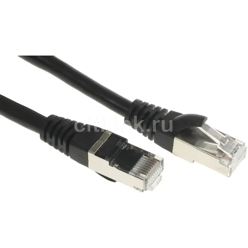Патч-корд Buro BU-7-3M литой (molded), STP, кат.7, 3м, 4 пары, 28AWG, алюминий омедненный, многожильный, черный