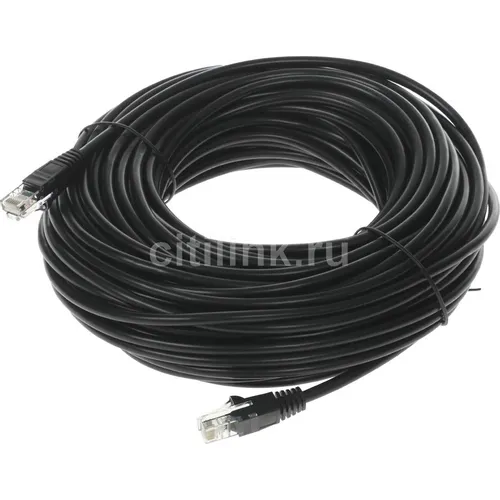 Патч-корд Buro литой (molded), UTP, кат.5E, 25м, 4 пары, 26AWG, алюминий омедненный, многожильный, черный