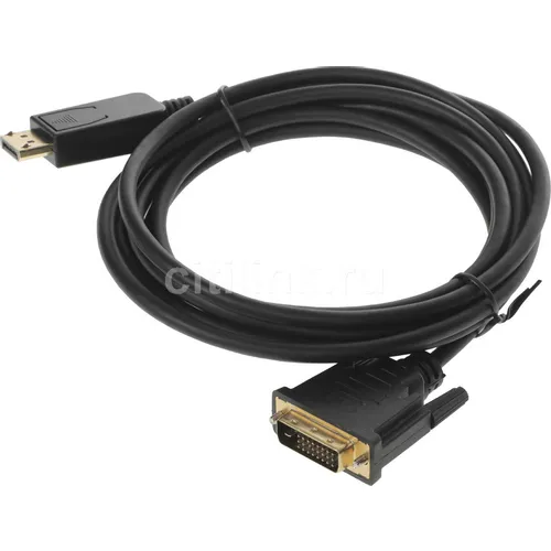 Кабель аудио-видео Buro 1.1v, DisplayPort (m) - DVI-D (Dual Link) (m), 3м, GOLD, черный [bhp dpp_dvi-3]