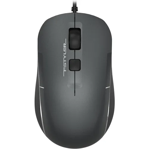Мышь проводная A4TECH Fstyler FM26, оптическая, USB, 1600dpi, серый и черный [fm26 usb (smoky grey)]