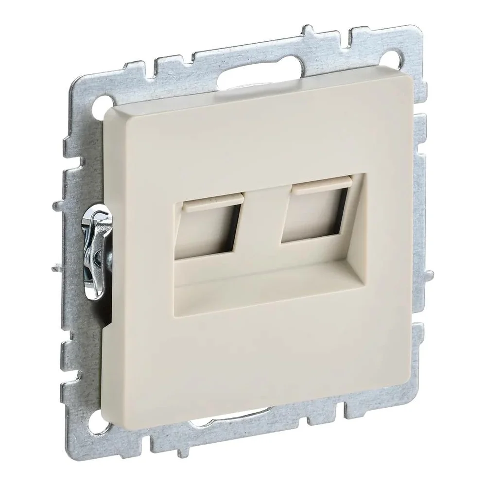 Двойная компьютерная розетка rj45 IEK Brite рк10-2-бркр BR-K20-1-K10