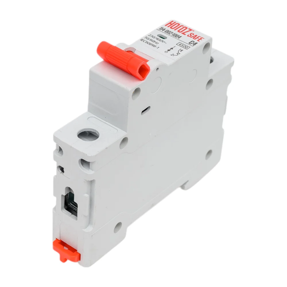 Миниатюрный автоматический выключатель HOROZ ELECTRIC SAFE (MCB 1P C4) 1P 4A C 4.5kA 230V 114-002-1004 HRZ00002634