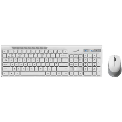 Комплект (клавиатура+мышь) Genius SlimStar 8230, беспроводной, белый [31340015402]