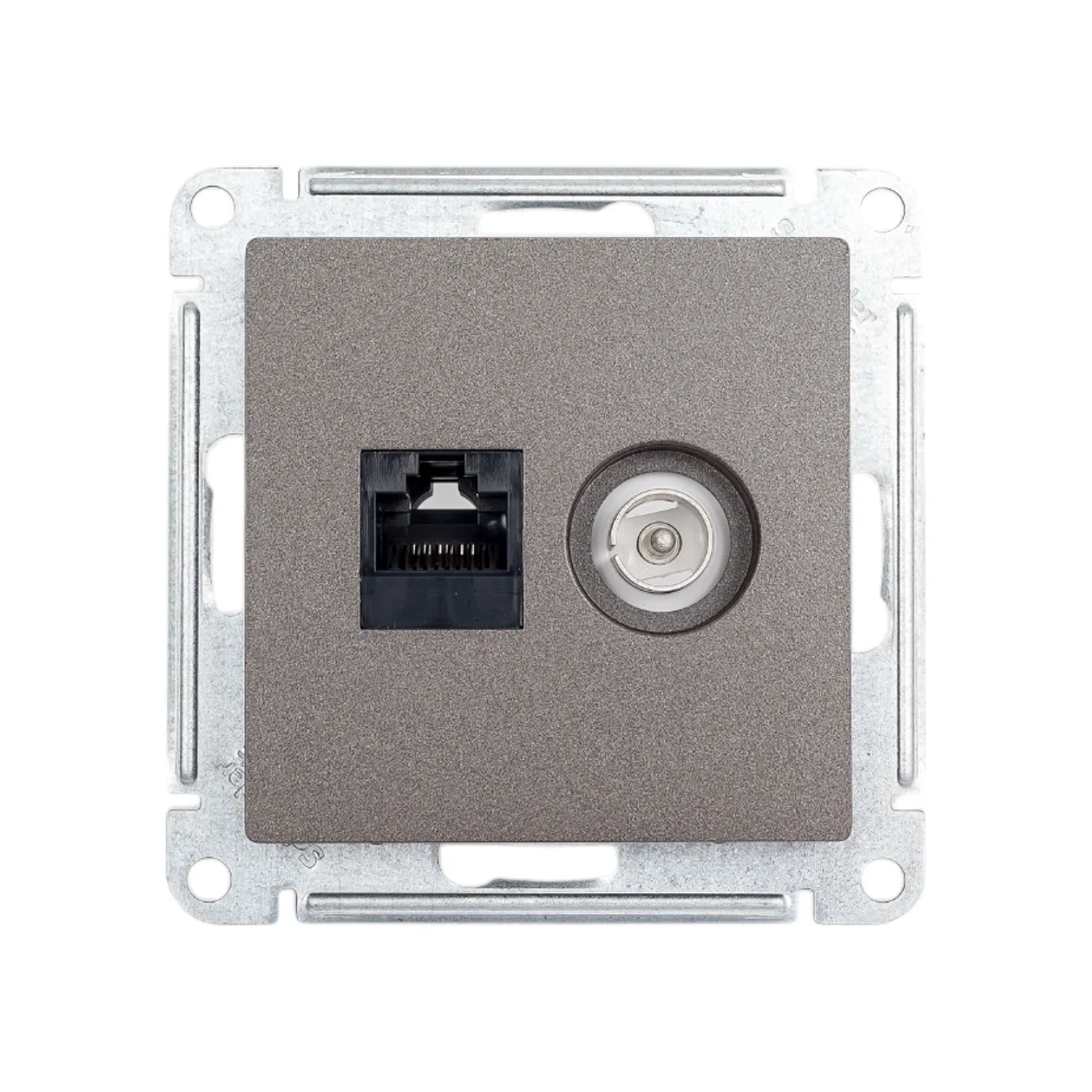 Розетка Systeme Electric TV+RJ45 Мокко категории 5E ATN000689