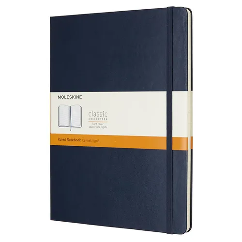 Блокнот Moleskine Classic, 192стр, в линейку, твердая обложка, синий [qp090b20]