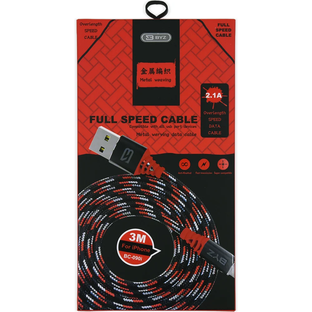 Тканевый usb-кабель BYZ 23750-BC-090iBKR