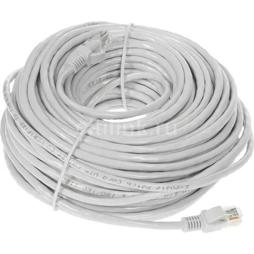 Патч-корд EXEGATE UTP-RJ45-RJ45-5e-CU-30M-GY UTP, кат.5E, 30м, 4 пары, медь, многожильный, серый
