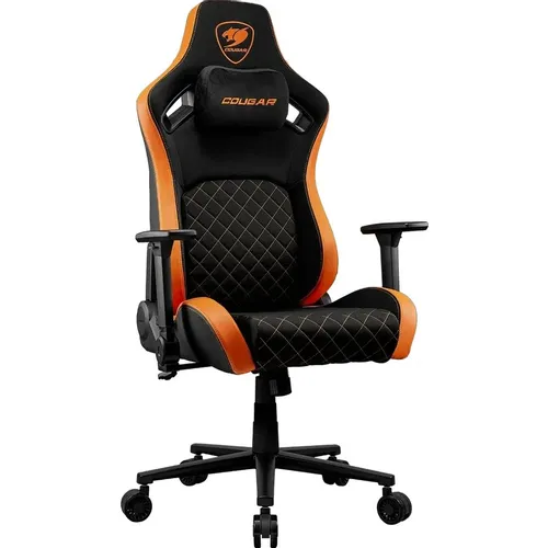 Кресло игровое COUGAR Defensor F, ткань, до 120кг, топ-ган, регулируемые 4D подлокотники, черный/оранжевый
