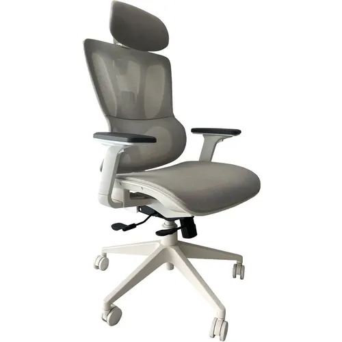 Кресло Cactus CS-CHR-MC02, сетка, до 120кг, топ-ган люкс, регулируемые 2D подлокотники, серый