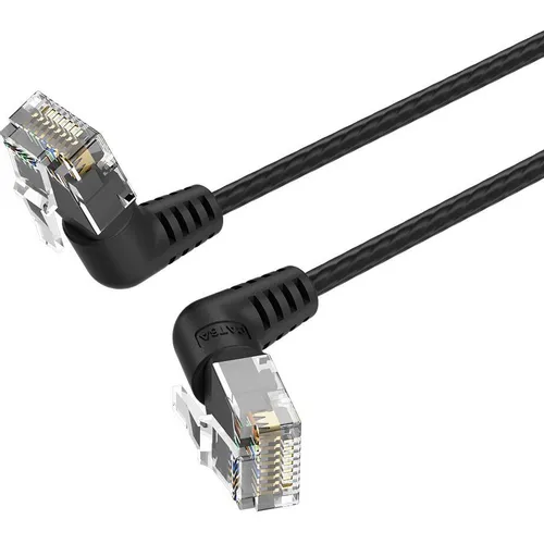 Патч-корд VENTION IBOBK литой (molded), U/FTP, кат.6A, 8м, 4 пары, 32AWG, медь бескислородная, многожильный, черный