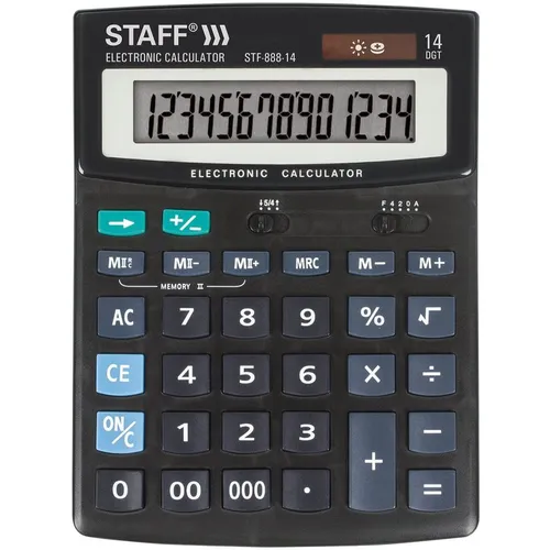 Калькулятор STAFF STF-888, 14-разрядный, черный