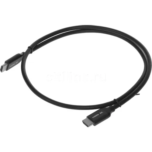 Кабель аудио-видео Ultra HD 8K, HDMI (m) - HDMI (m), ver 2.1, 1м, GOLD, черный