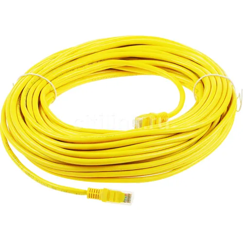 Патч-корд PREMIER PP12-20M/Y литой (molded), UTP, кат.5E, 20м, 4 пары, 26AWG, алюминий омедненный, многожильный, желтый