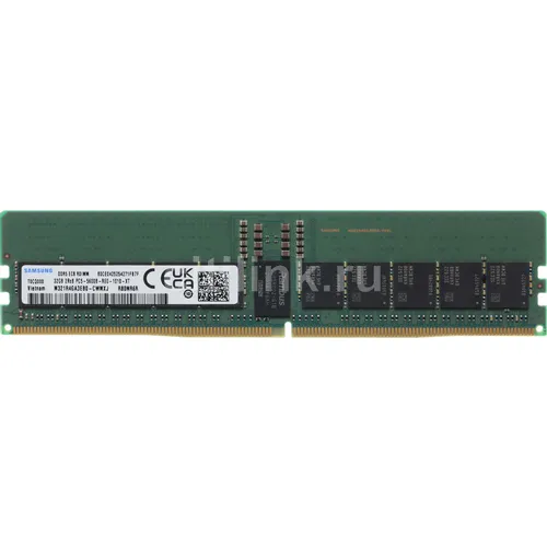 Память DDR5 Samsung M321R4GA3EB0-CWMXJ 32ГБ RDIMM, ECC, registered, PC5-44800, 5600МГц