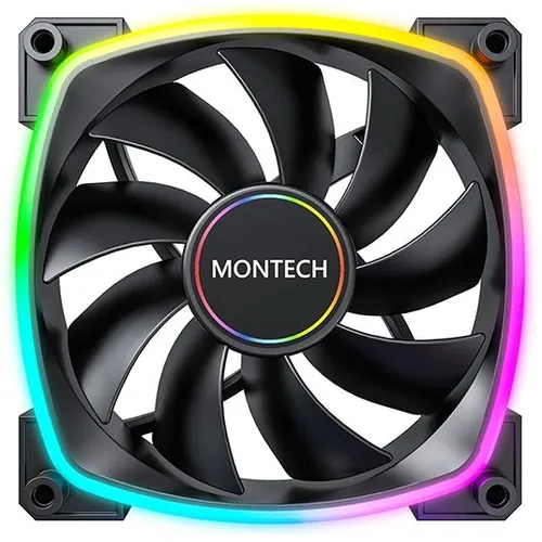 Вентилятор MONTECH AX140 140мм, 4-pin, 1600об/мин, 27.9 дБ, ARGB, черный, Ret [ax140 pwm black]