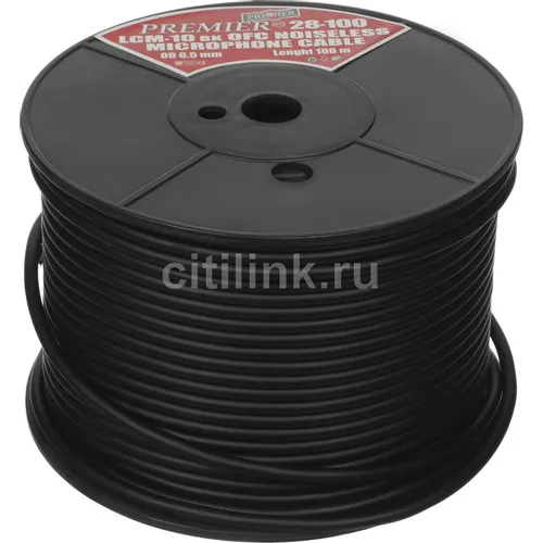 Кабель акустический PREMIER LCM-10 BK, медный, 100м, черный [28-100 100]
