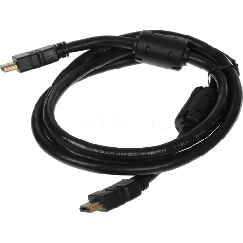 Кабель аудио-видео NingBo HDMI (m) - HDMI (m), 1.8м, GOLD, ф/фильтр, черный [hdmi-1.8m-mg(ver1.4)]