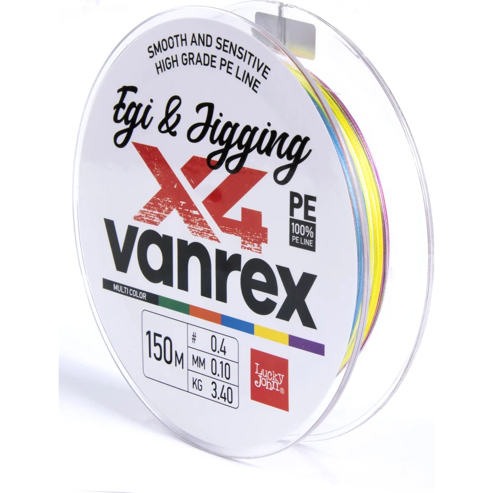 Плетеная леска Lucky John LJ Vanrex EGI & JIGGING х4 BRAID Multi Color LJ4108-010
