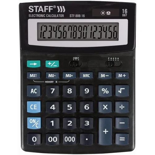 Калькулятор STAFF STF-888-16, 16-разрядный, черный