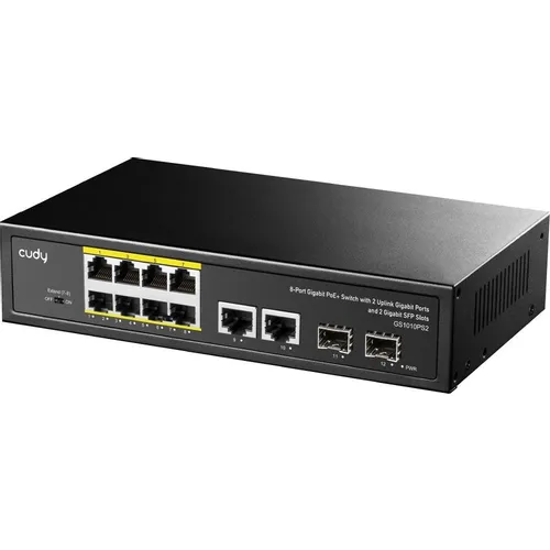 Коммутатор CUDY GS1010PS2, неуправляемый