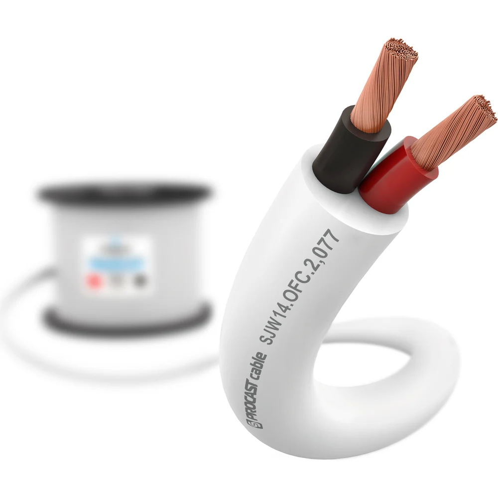 Акустический кабель PROCAST cable SJW 14.OFC.2,077.5 14AWG 2x2,077мм2, PVC, белый, 5 м НФ-00002096