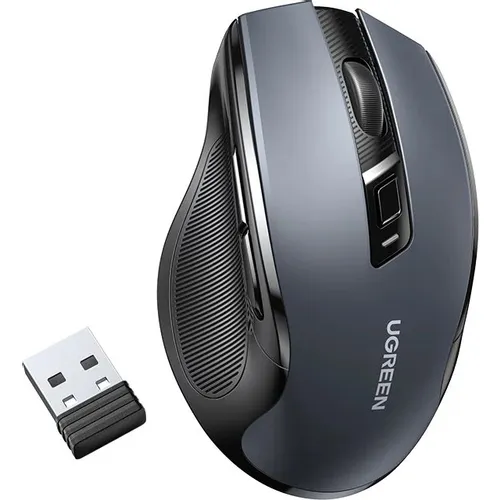 Мышь беспроводная UGREEN MU006, радио, оптическая, USB, 4000dpi, черный [15063]