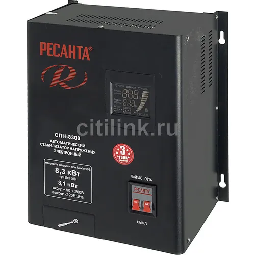 Стабилизатор напряжения Ресанта СПН-8300, черный [63/6/27]