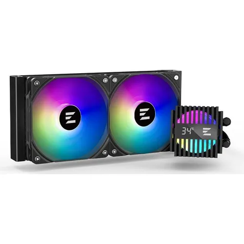 Система водяного охлаждения Zalman Alpha2 A24, LCD, 4-pin, ARGB, 120мм, черный, retail [alpha2 a24 black]