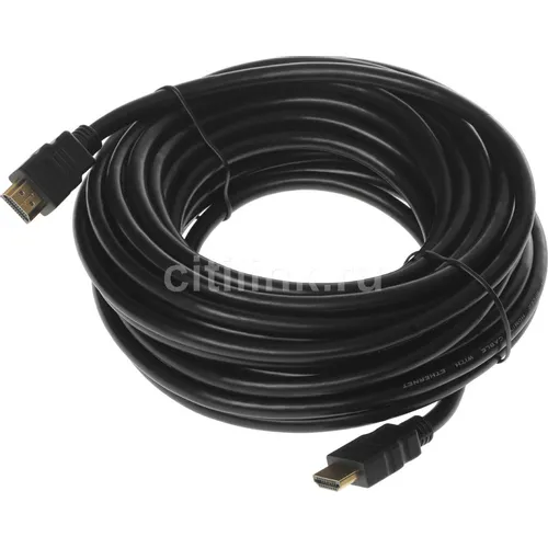 Кабель аудио-видео Cactus CS-HDMI.1.4-10, HDMI (m) - HDMI (m), ver 1.4, 10м, GOLD, черный