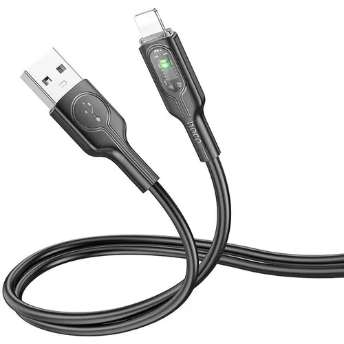 Кабель Hoco U120 iP, Lightning (m) - USB (m), 1.2м, 2.4A, черный