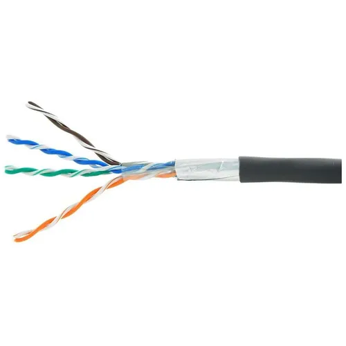 Кабель CABLEXPERT FPC-5051E-4-CU-OUT FTP, кат.5E, 305м, 4 пары, 24AWG, 0.51мм, медь, одножильный, черный