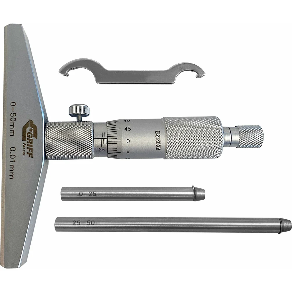 Микрометрический глубиномер GRIFF ГМ 50 D102005