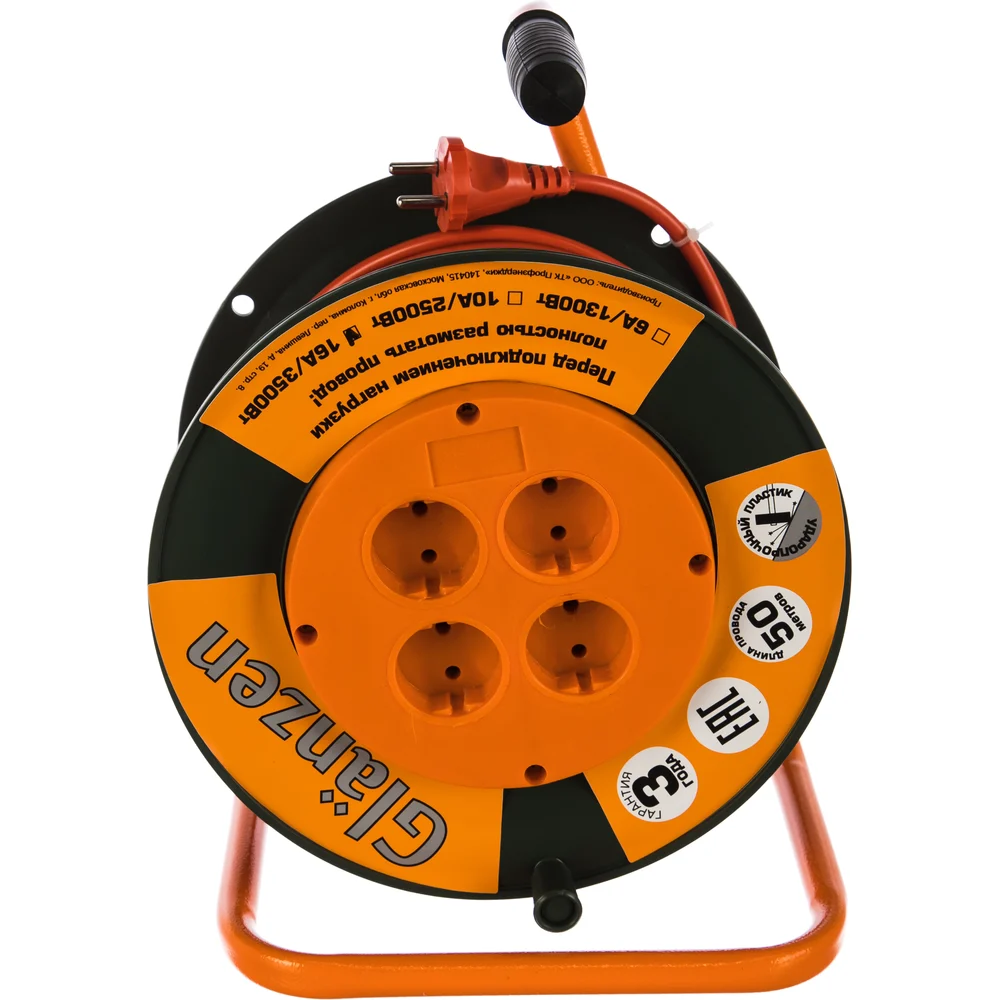 Силовой удлинитель на катушке GLANZEN EB-50-006 00-00000524