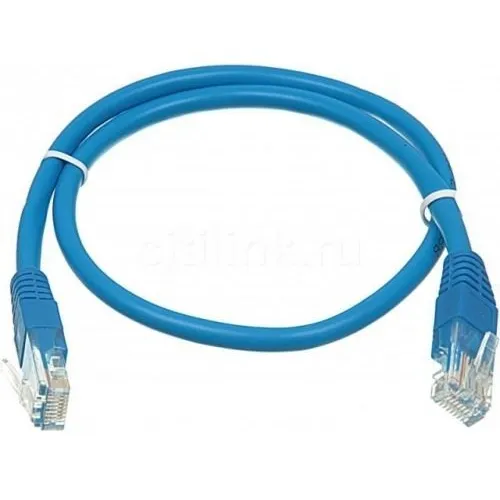 Патч-корд литой (molded), кат.5E, 0.5м, многожильный, синий