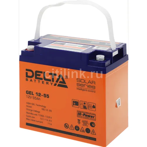 Аккумуляторная батарея Delta GEL 12-55 для ИБП, 12В, 55Ач
