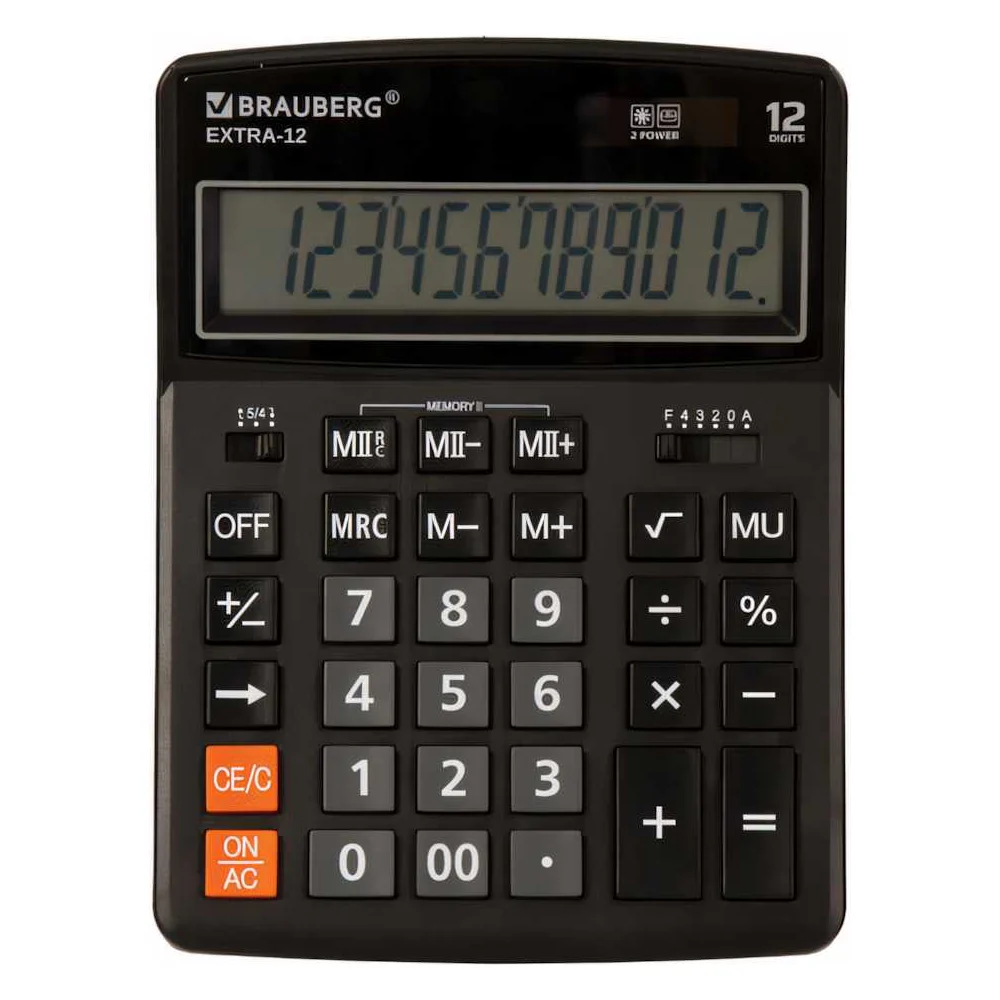 Настольный калькулятор BRAUBERG EXTRA-12-BK 250481