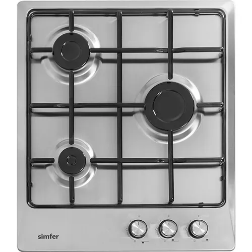 Газовая варочная панель Simfer H45V30M411, 3 конфорки, нержавеющая сталь, серебристый