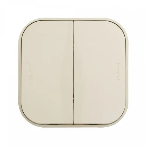 Выключатель Legrand Quteo 2-клавишный, установка открытая, IP20, слоновая кость [782232]