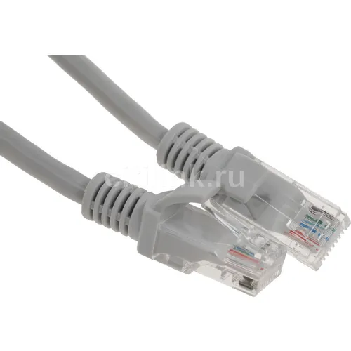 Патч-корд PREMIER PP12-0.25M литой (molded), UTP, кат.5E, 0.25м, 4 пары, 26AWG, алюминий омедненный, многожильный, серый
