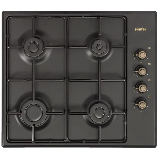 Газовая варочная панель Simfer H60Q40L417, 4 конфорки, эмалированная сталь, серый