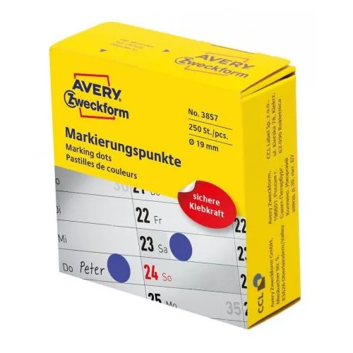 Этикетки Avery Zweckform 3857, универсальная, 70г/м2, синий, 250шт