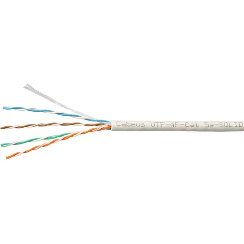 Кабель информационный CABEUS кат.5E, 305м, серый [utp-4p-cat.5e-solid-gy-light]