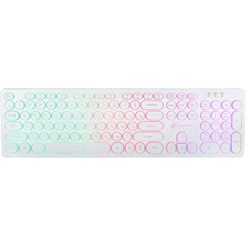 Клавиатура Oklick 420MRL, проводная, USB, мембранная, белый [1091227]