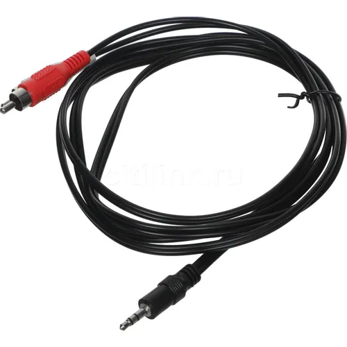 Кабель-переходник аудио Jack 3.5 (m) - 2хRCA (m), 1.8м, черный